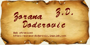 Zorana Doderović vizit kartica